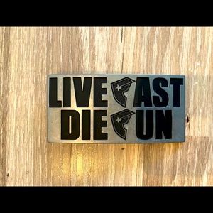 Famous stars and straps belt buckle